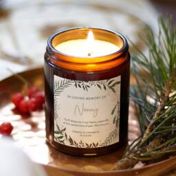 Personalised Memorial Candle in Loving Memory Gift, Soy Wax, Apothecary Jar - thumbnail 1
