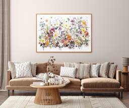 Large Pressed Flower Art, Botanical Wall Decor, Natural Home Dried Flowers Art, Real Flower Picture - thumbnail 1