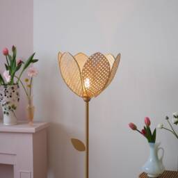 Floor Lamp & Simple Flower Lampshade - Cannage - thumbnail 2