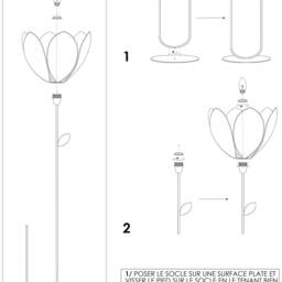 Floor Lamp & Simple Flower Lampshade - Cannage - thumbnail 4