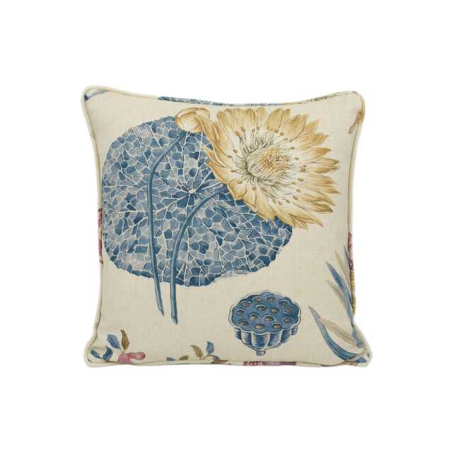 Sanderson - Lily Bank Ruby/Indigo Gorgeous Botanical Floral Self Piped Cushion Cover Handmade Throw Pillow Designer Home D??cor - image 1