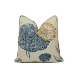 Sanderson - Lily Bank Ruby/Indigo Gorgeous Botanical Floral Self Piped Cushion Cover Handmade Throw Pillow Designer Home D??cor - thumbnail 2