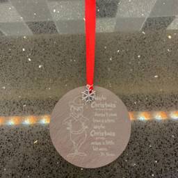 The Grinch Quote Maybe Christmas Doesnt Come From A Store Tree Bauble Decorations Natural Slate - thumbnail 3