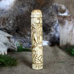 Hand Carved Freyr Statue, Norse God Of Prosperity, Wooden Viking Figurine - 15cm - thumbnail 2