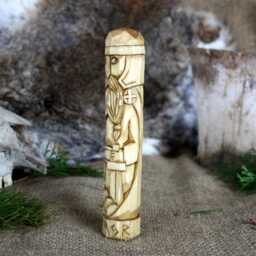 Hand Carved Freyr Statue, Norse God Of Prosperity, Wooden Viking Figurine - 15cm - thumbnail 3