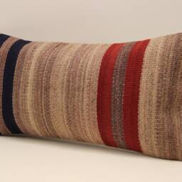 Throw Kilim Pillow Cover 12x24 Inch - 30x60 cm Vintage Rug Turkish Cushion Lumbar 4Oaf-526 - thumbnail 3