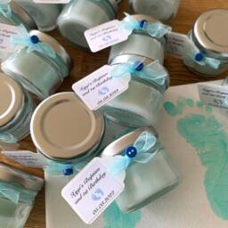 Baby Sprinkle Mini Candle Favours - Personalised Tiny Feet Gifts - thumbnail 2