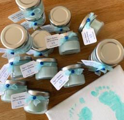 Baby Sprinkle Mini Candle Favours - Personalised Tiny Feet Gifts - thumbnail 1