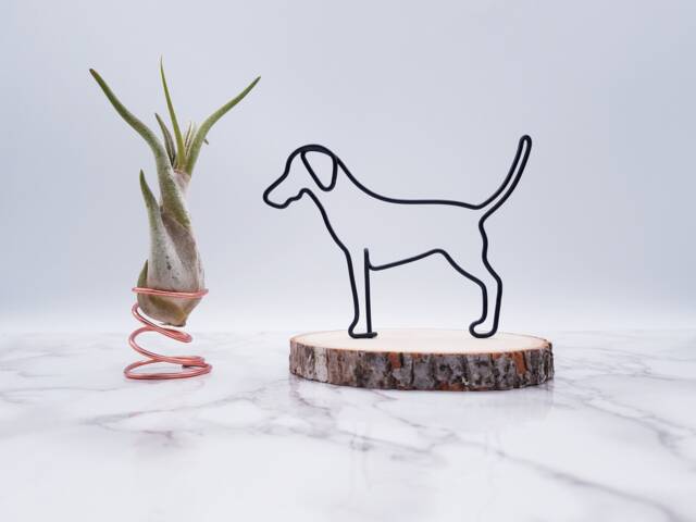 Personalized Wire Dog Sculpture, Mutt Mixed Breed Art, Desk Decor - image 1