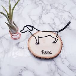 Personalized Wire Dog Sculpture, Mutt Mixed Breed Art, Desk Decor - thumbnail 3