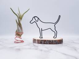 Personalized Wire Dog Sculpture, Mutt Mixed Breed Art, Desk Decor - thumbnail 1