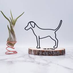 Personalized Wire Dog Sculpture, Mutt Mixed Breed Art, Desk Decor - thumbnail 2