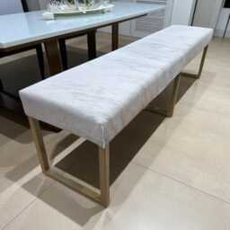 Genuine Cowhide & Steel 4-Person Dining Bench - 180cm/71