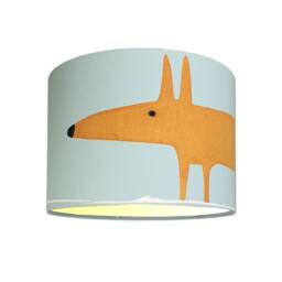 Lampshades in Scion Mr Fox Sky Tangerine & Chalk Fabric Handmade Various Sizes - Free Delivery - thumbnail 1