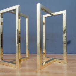 "Dining Table Legs , 28"" X 15"" Solid Brass Trestles Height 26"" - 30" - thumbnail 4