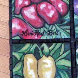 Wrought Iron Painted Tile Pepper Table - thumbnail 4