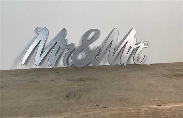 Mr & Wedding Sign Steel, 3mm Metal Wall Art - image 1