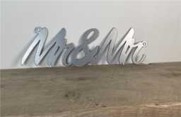 Mr & Wedding Sign Steel, 3mm Metal Wall Art