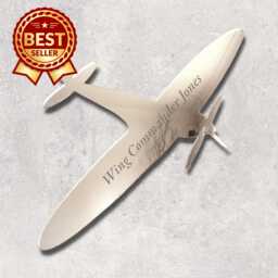 Personalized Spitfire Acrylic Mirror Wall Art Engraved Plane Decor - thumbnail 1