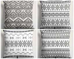 Southwestern Pillow Cover/Kilim Rug Cushion Case/Nordic Scandinavian Cover/Aztec Pattern Covers/Black White Throw Pillowcase - thumbnail 1