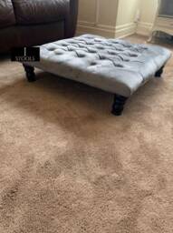 Handmade Grey Velvet Ottoman Footstool Square Low Foot Rest - thumbnail 3