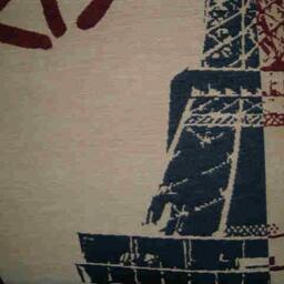 Paris Eiffel Tower French Flag Woven Tapestry Cushion Cover Sham Pillow - thumbnail 2
