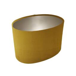 Mustard Oval Lampshade in Velvet With Champagne Lining - thumbnail 1