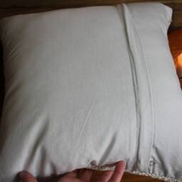 40cm - 16Inch Vintage Kilim Cushion Cover Handwoven - Soft Weave Plain Hemp Wool Linen - thumbnail 4