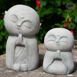 Meditating Monk Resin Statue - Oriental Sculpture Garden Ornament Buddha Decor - thumbnail 4