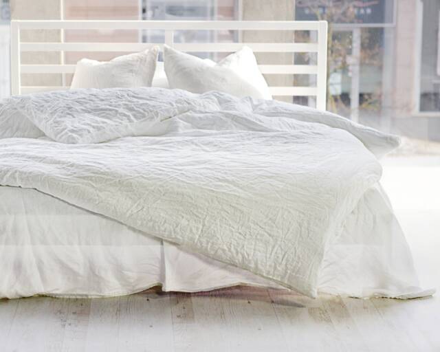 White Linen Duvet Cover European Bedding, King & Queen - image 1