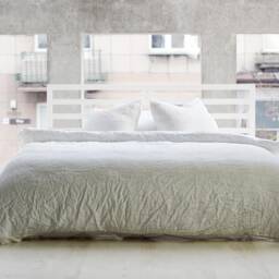 White Linen Duvet Cover European Bedding, King & Queen - thumbnail 3