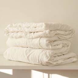 White Linen Duvet Cover European Bedding, King & Queen - thumbnail 2