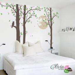 Baby Nursery Large White Tree Decal Huge Tree Wall Wall Art Tattoo Mural Stickers Decals Decor - Nt013 - thumbnail 2
