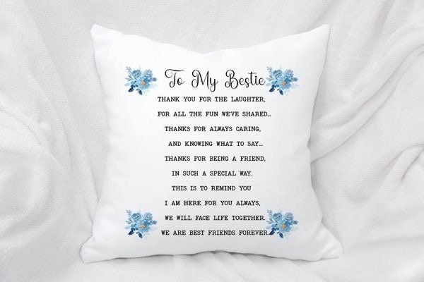 Personalised Best Friend Bestie Cushion, Friendship Gift - image 1
