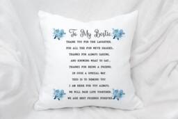 Personalised Best Friend Bestie Cushion, Friendship Gift - thumbnail 1