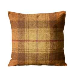 Abraham Moon, Skye, Sage, 100% Wool Plaid, Checked Tartan Cushion Cover - thumbnail 1