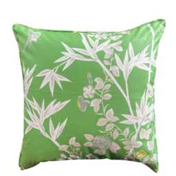 Scalamandre Jardine De Chine Green White Cushion Pillow Throw Cover - thumbnail 1