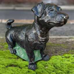 Stone Jack Russell Terriere Figurine Concrete Dog Statue Outdoor Animal Sculpture Cement Pet Memorial Ornament Dog Lover Gift Yard Art - thumbnail 3