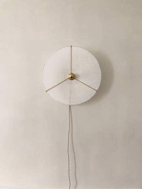 Luna Portable Wall Light in White Linen Veil D.45 cm - Fixed Version On Request - image 1