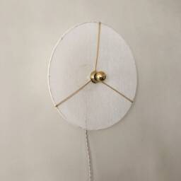 Luna Portable Wall Light in White Linen Veil D.45 cm - Fixed Version On Request - thumbnail 3