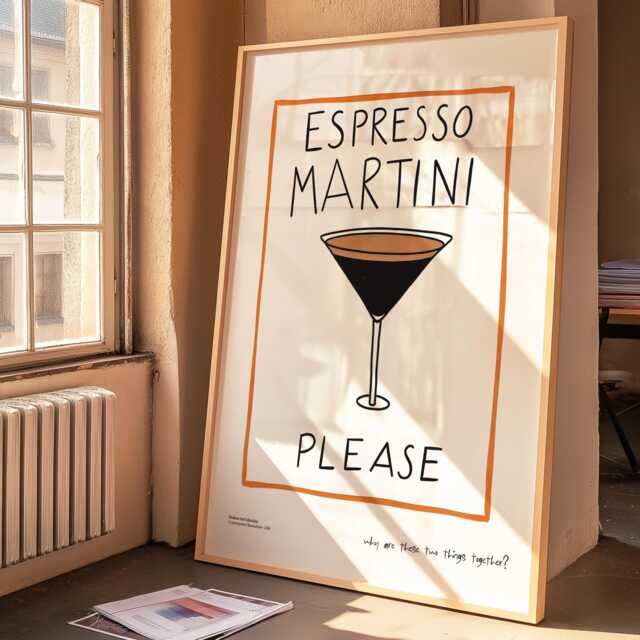Kitchen Prints, Prints For Kitchen, Kitchen Decor, Fun Bright Colourful Framed Art, Matcha Poster Art - image 1