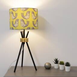 Scandi Green Bird Lampshade 20cm 25cm 30cm 35cm 40cm Drum Lamp Shade - Scandinavian Olive Handmade Ceiling Table - thumbnail 2