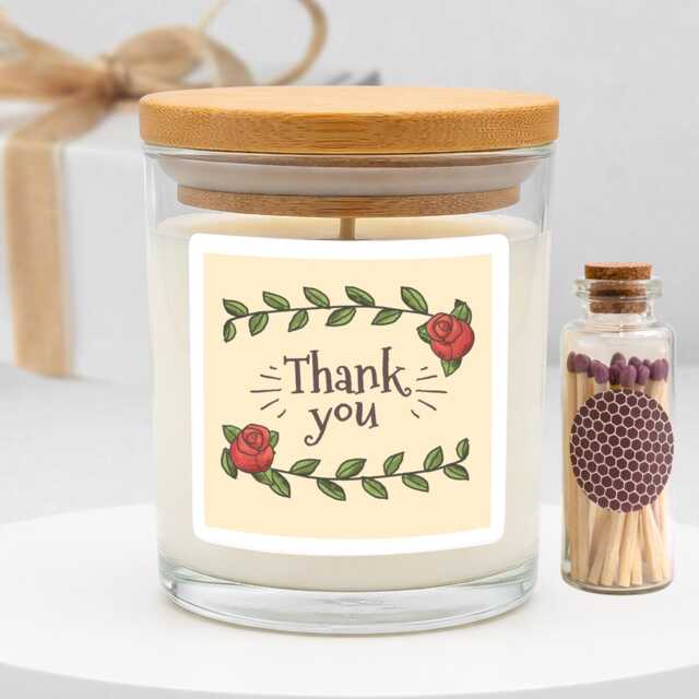 Thank You Hand Poured Soy Wax Candle, Vegan Eco-Friendly Home Fragrance - image 1