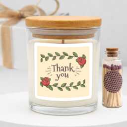 Thank You Hand Poured Soy Wax Candle, Vegan Eco-Friendly Home Fragrance