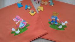 "Baby Pillow Cases With Embroidery ""In The Village" - thumbnail 1