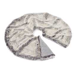 Grey Luxury Faux Fur Tree Skirt, Superior Fake Christmas Decor