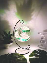 Hand Painted Water Lily Glass Tealight Holder With Metal Stand - thumbnail 1