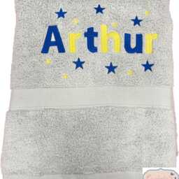 Embroidered Name Boys Swimming Towel, Stars Design, Personalised Kids Gift - thumbnail 2