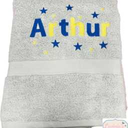 Embroidered Name Boys Swimming Towel, Stars Design, Personalised Kids Gift - thumbnail 3