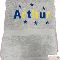 Embroidered Name Boys Swimming Towel, Stars Design, Personalised Kids Gift - thumbnail 2
